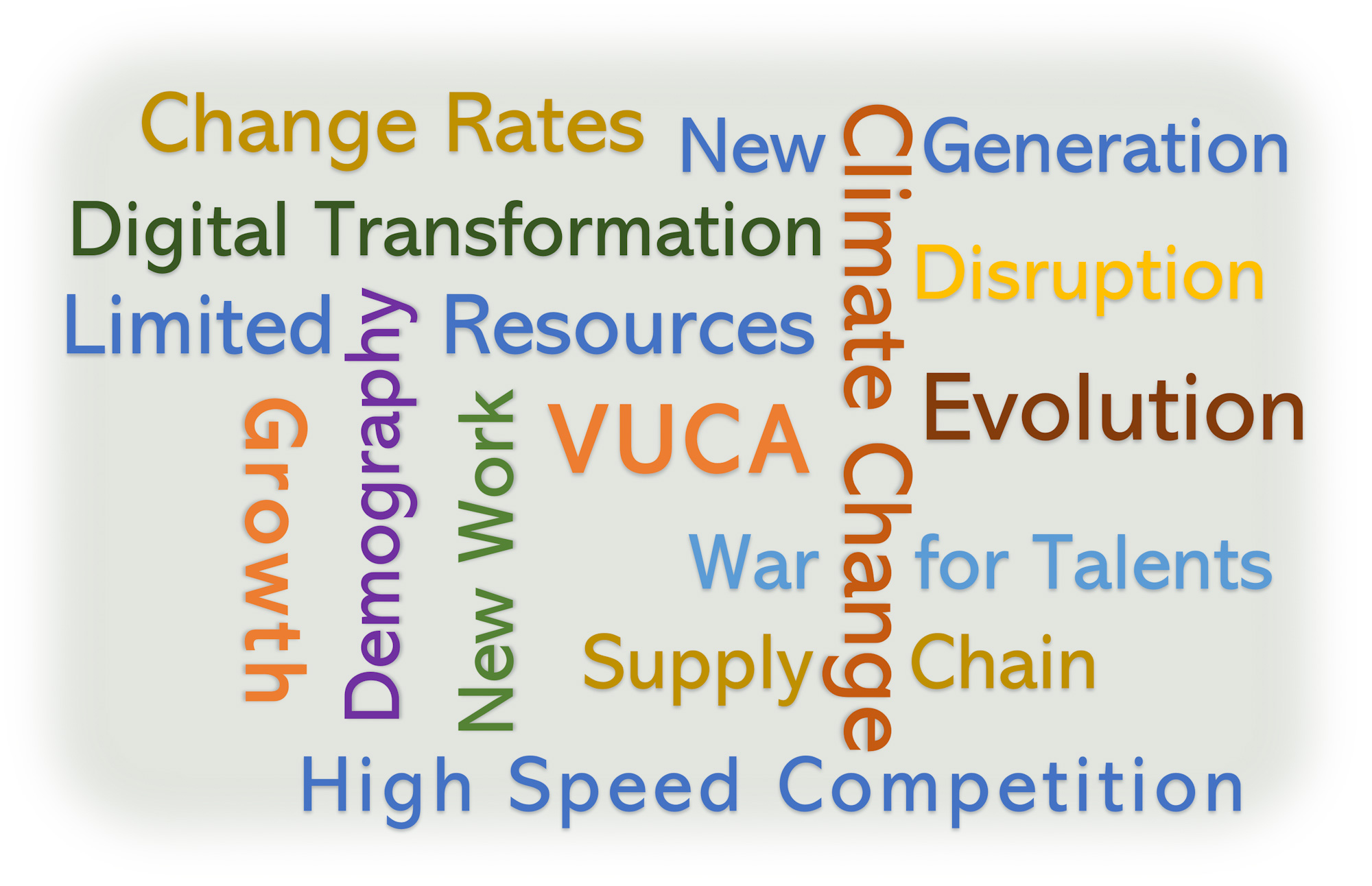 wordcloud main challenges digital vuca age